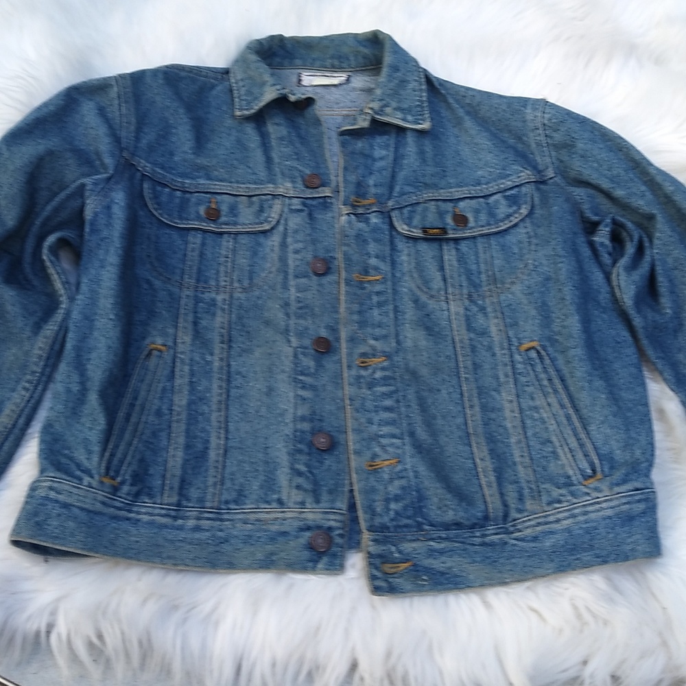 Vintage Lee Denim Jacket Honda Eagle Patch Men's M Jean Trucker - Picture 5 of 10